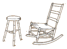 Windsor Stool & Nursing Rocker